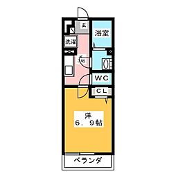 リブリ・クレール浦和 1Kの間取図画像