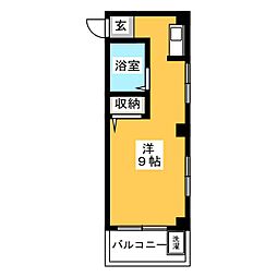 サンハイツ宮原 ワンルームの間取図画像