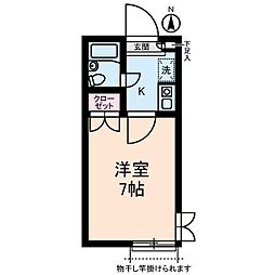 スカイピア浦和 1Kの間取図画像
