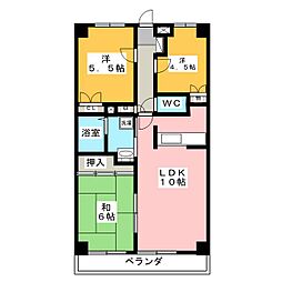 サンジェルマン1 3LDKの間取図画像