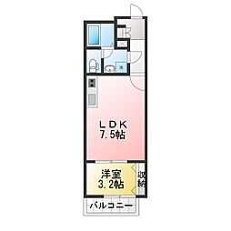 Arietta TAKINISHI 1LDKの間取図画像