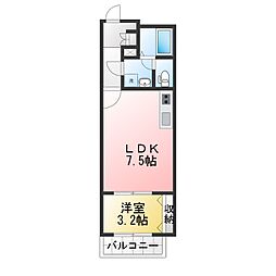 Arietta TAKINISHI 1LDKの間取図画像
