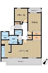 セレーノ大宮E棟 2LDKの間取図画像