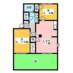 シャトルB 2LDKの間取図画像