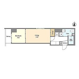 アクシーズタワー大門町 2Kの間取図画像