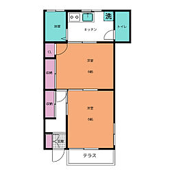 フジハイツ 2Kの間取図画像