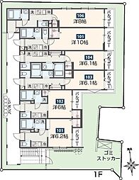 MELDIA大和田4 1Kの間取図画像