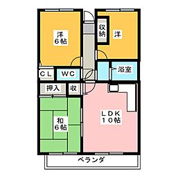 パークヒル大宮 3LDKの間取図画像