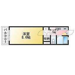 ベルフォーレ土呂 1Kの間取図画像