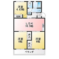 ソシアアマヌマ 3LDKの間取図画像