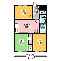 マンション根岸 3DKの間取図画像