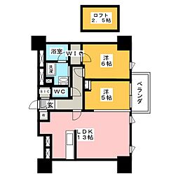 COMFORIA大宮 2LDKの間取図画像