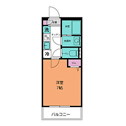 エフプレスト岸町 3階1Kの間取り