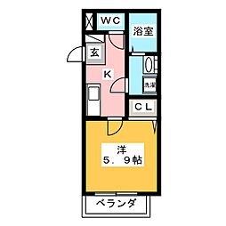 TRAD鶴ヶ島 1Kの間取図画像