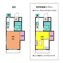 小山コーポ 1Kの間取図画像