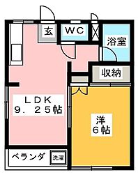 末広ハイム 1LDKの間取図画像
