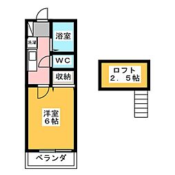 カーサ・エストレーラ 1Kの間取図画像
