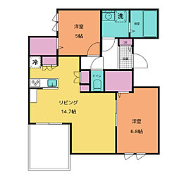 170HAUSS 2LDKの間取図画像