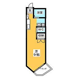 新井ビル ワンルームの間取図画像
