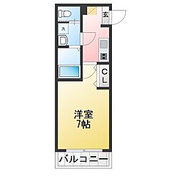 川越市稲荷町アパート 1Kの間取図画像