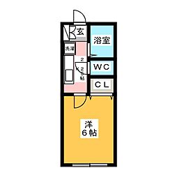 サンライズ東松山 1Kの間取図画像
