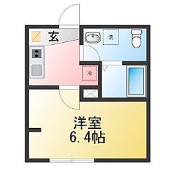 KAWAGOE TERRACE 1Kの間取図画像