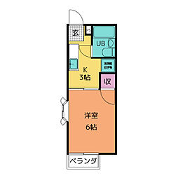 エリール・セビラ 1Kの間取図画像