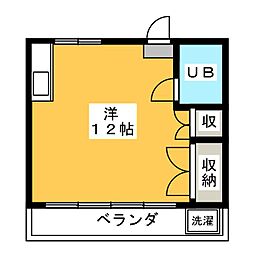 エメラルドハイツG ワンルームの間取図画像
