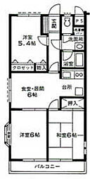 グリーンヒル青木 3DKの間取図画像