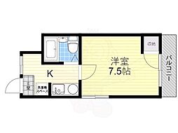 中川マンション 1Kの間取図画像
