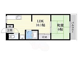 コーポ赤松 1LDKの間取図画像
