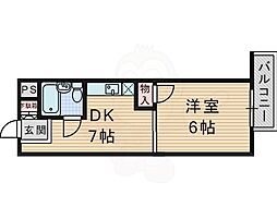 マンション寿 1DKの間取図画像