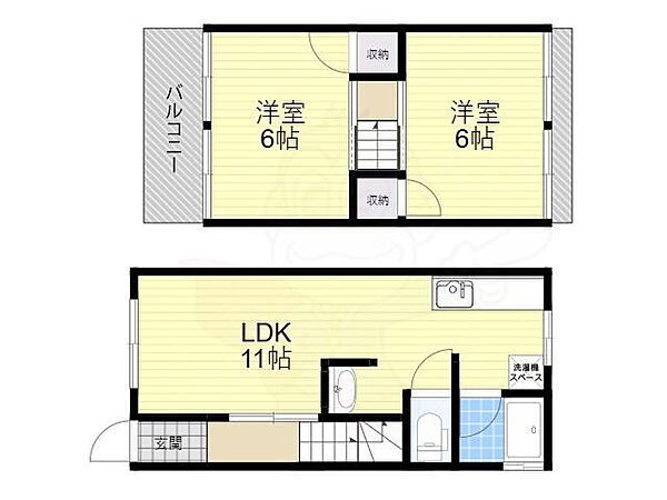 大阪府寝屋川市新家１丁目(賃貸一戸建2LDK・1階・42.00㎡)の写真 その2