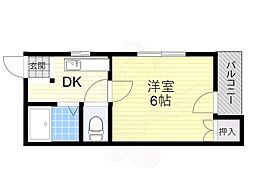 秀和第二ハイツ 1DKの間取図画像