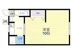 山本ハイツ 1Kの間取図画像