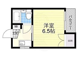 リピエーノ萱島 1Kの間取図画像
