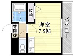 ポポハイツ ワンルームの間取図画像