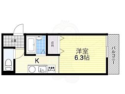 サンライズ柴田 1Kの間取図画像