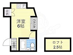 ハイツイチバン ワンルームの間取図画像