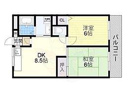 コンフォートセキ 2DKの間取図画像