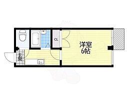 オペル二番館 1Kの間取図画像