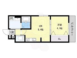 門真市上野口町アパート 1LDKの間取図画像