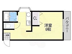 ルミエール香里 1Kの間取図画像