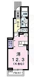 ポンテリブロK ワンルームの間取図画像