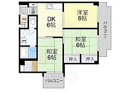 タウンプラザ東 3DKの間取図画像