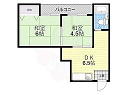 秀和第二ハイツ 2DKの間取図画像