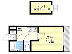 レオパレス南野口 1Kの間取図画像