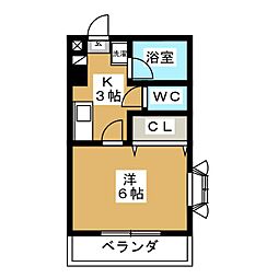 ファミール清水 1Kの間取図画像