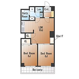 メゾンエル桜新町 2LDKの間取図画像