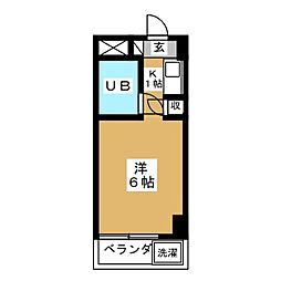 ロアール池尻 ワンルームの間取図画像